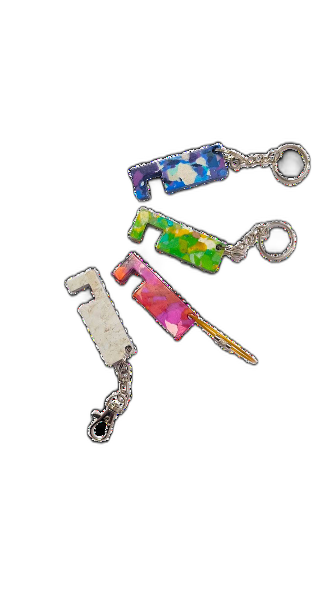Llaveros personalizados reciclados